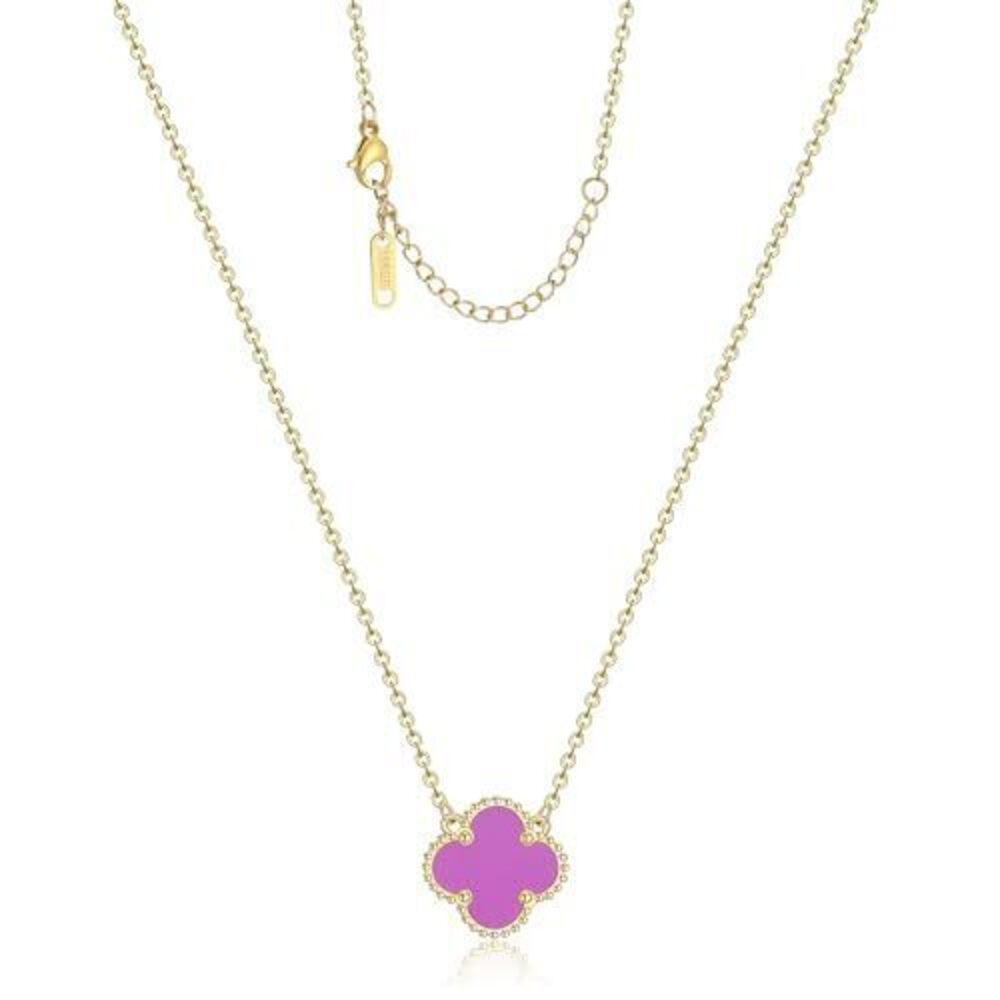 1617 Clover Pendant Necklace 18K Gold Plated Four Leaf Clover Necklace